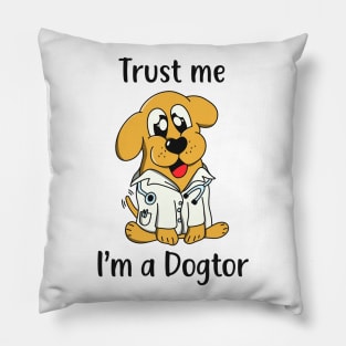 Funny Dog Doctor Cartoon Pillow