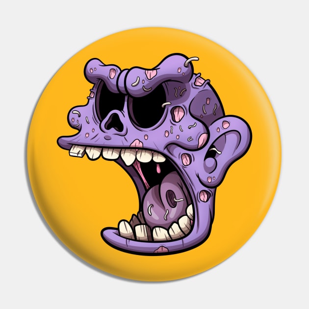 Zombie Head With Maggots - Zombie Head With Maggots - Pin