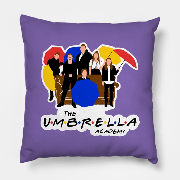 The Umbrella friends 2 Pillow by rakelittle