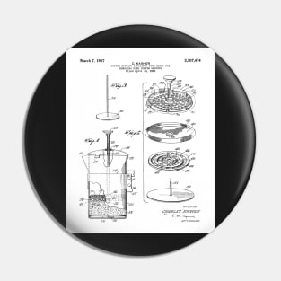 Coffee Filter Patent - Coffee Shop Art - Black And White Pin