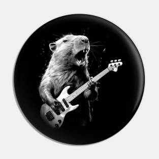 Capybara Playing Guitar Pin