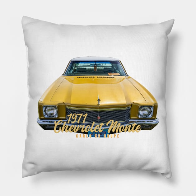 1971 Chevrolet Monte Carlo SS Coupe Pillow by Gestalt Imagery