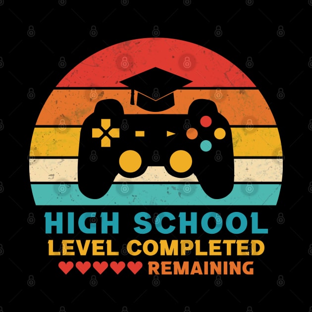 Retro Style High School Level Completed Graduation by InfiniTee Design