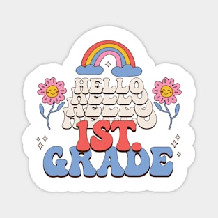 Retro Hello 1st Grade Back To School First Grade Teacher Magnet