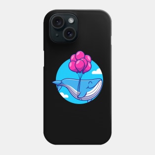 Cute Whale Floating With Balloon Phone Case