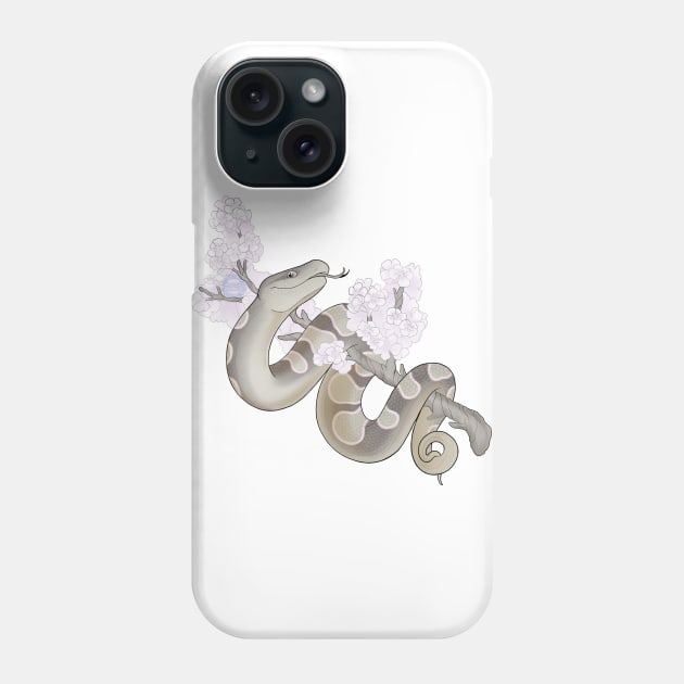 White Sakura Ball Python: Pewter Phone Case by kailanipinon