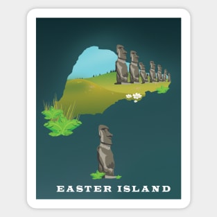 Moai Easter Island Sculpture Sticker for Sale by JoanTatley