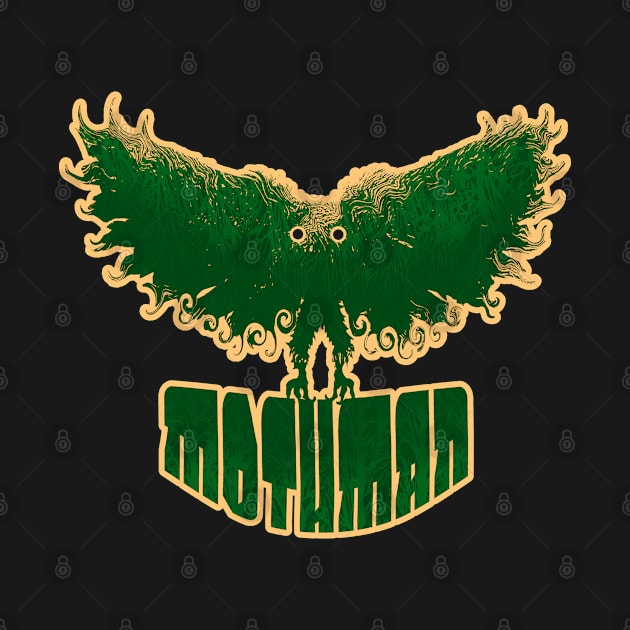 Mothman West Virginia Wing Humanoid Moth Retro Vintage Green by National Cryptid Society