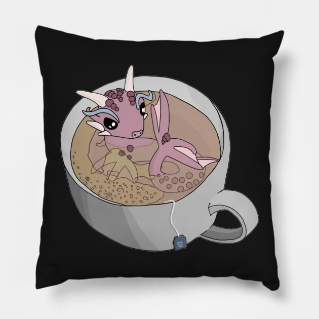 Baby Dragon Tea Break Pillow by Winging-It