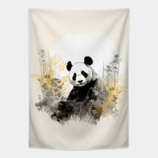 Panda with bamboo foliage Tapestry