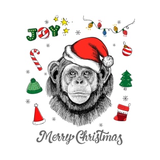 Merry Christmas Chimpanzee T-Shirt