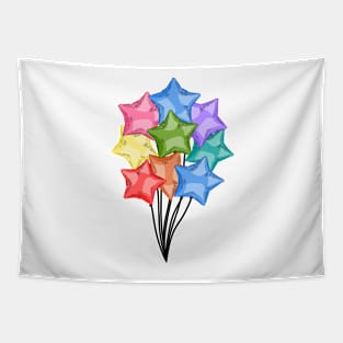 Rainbow Helium Star Balloons Tapestry