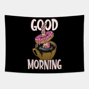 Good Morning Coffee & Donut Kraken Tapestry