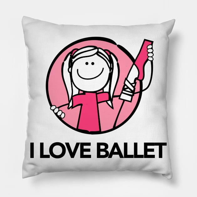 I Love Ballet Pillow by MiCarita.com