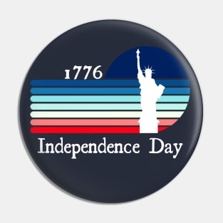 Independence Day Statue of Liberty Stripes July 4th Pin