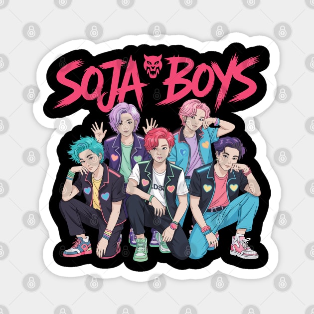 Saja Boys KPop Demon Hunters Saja Boys Shirt Merch Characters Members Jinu Abby Mystery Magnet by celestial_artworks