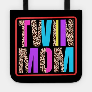 Twin Mom, Mother of Twins Leopard Print and Twins mom Tote