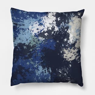 Blue abstract paint design Pillow