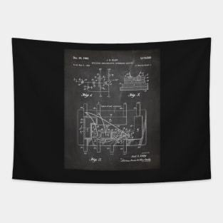 First Circuit Patent - Electrician Maker Workshop Art - Black Chalkboard Tapestry