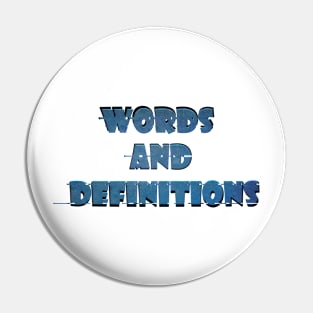 Words and Definitions Pin