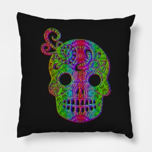 Rainbow candy skull Pillow