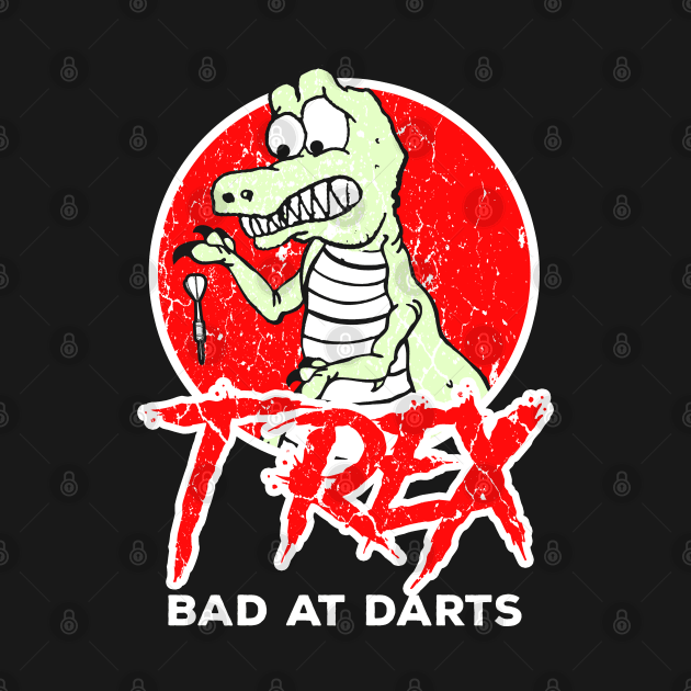 Funny Darts T-Rex Bad at Darts Dino Bullseye Gift by MrTeee