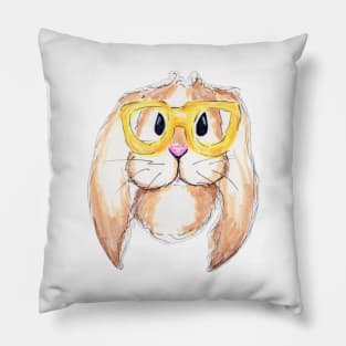 Bunny with Glasses Pillow