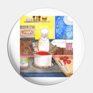 Chef Owl Pin