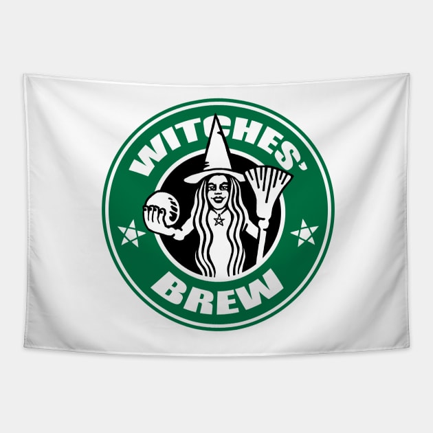 Witches' Brew Starbucks Parody Tapestry by Hackers