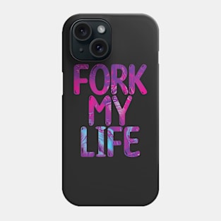 Fork My Life Neon Punny Statement Graphic Phone Case