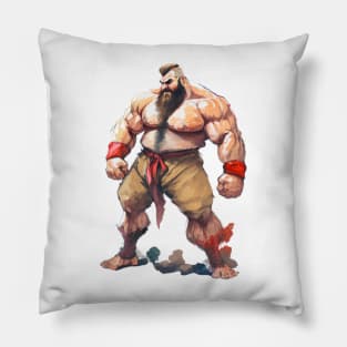 Zangief Watercolor - Original Artwork Pillow