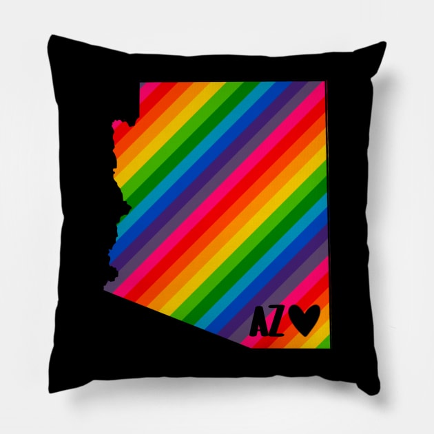 USA States: Arizona (rainbow) Pillow by LetsOverThinkIt