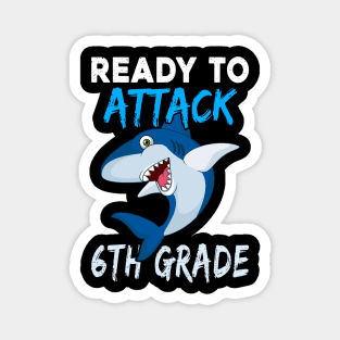 Shark Kids Ready To Attack 6Th Grade Boys Back To School Magnet