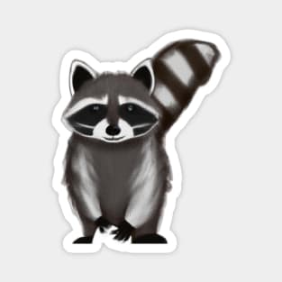 Cute Raccoon Drawing Magnet