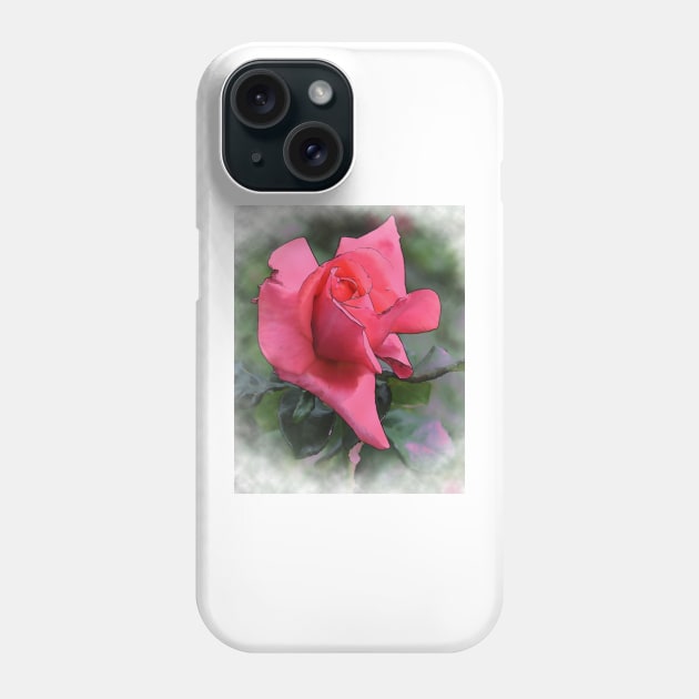 Red Rose Bud In Watercolor Phone Case by KirtTisdale