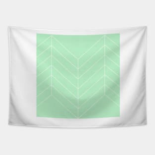 Geometric pattern lines sage green Tapestry