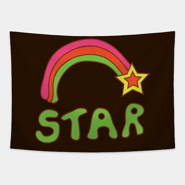 Rainbow Star 80s Fashion Tapestry by FruitflyPie