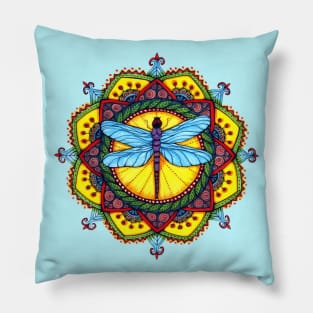 Dragonfly Mandala Pillow