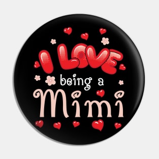 I Love Being A Mimi Happy Parent Day Summer Holidays Flowers Hearts For Mimi Pin