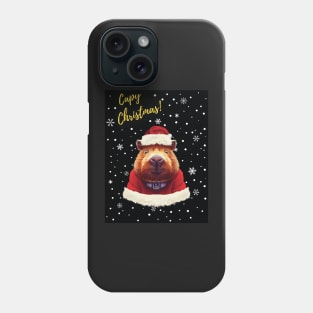 Capy Christmas - Capybara dressed as santa Phone Case