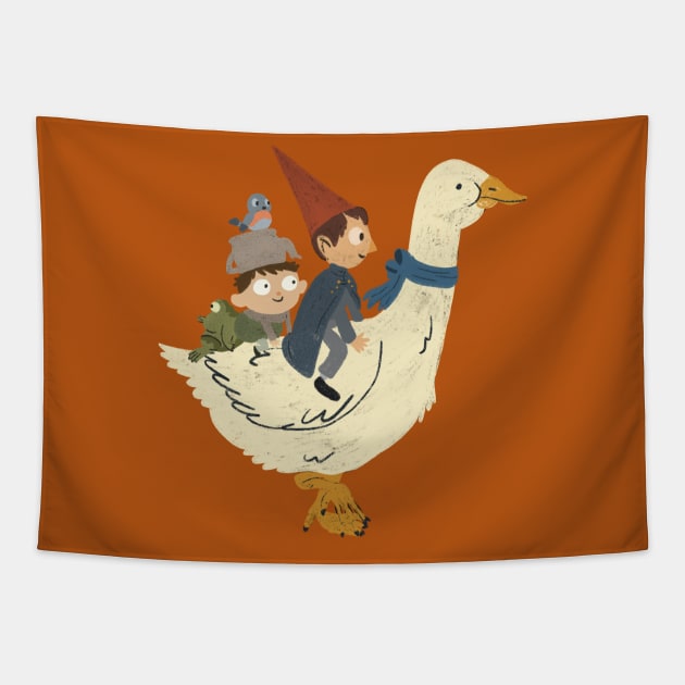 Gooseback Ride - Over the Garden Wall Tapestry by sadsquatch