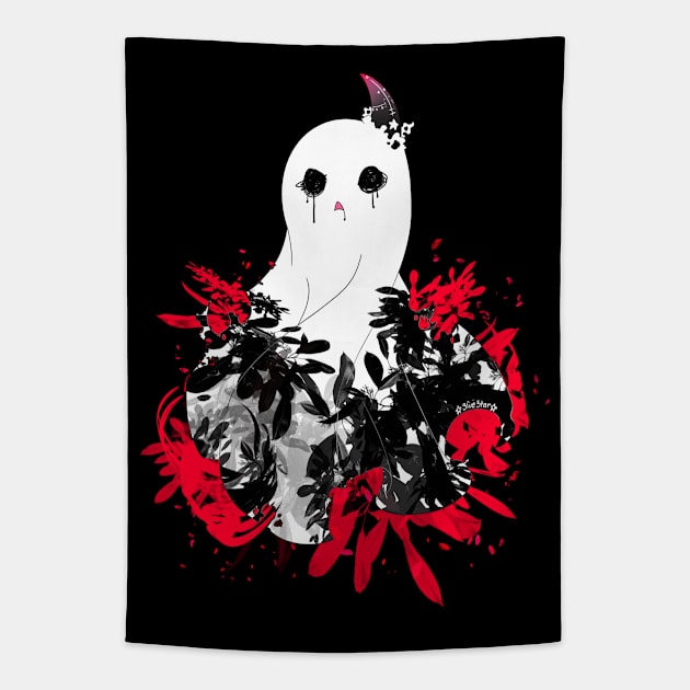 Friendly Floral Ghost Tapestry by 3lue5tar