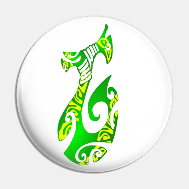 MATAU - green (Fish hook) Pin by Nesian TAHITI