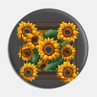 Sunflower in a frame Pin