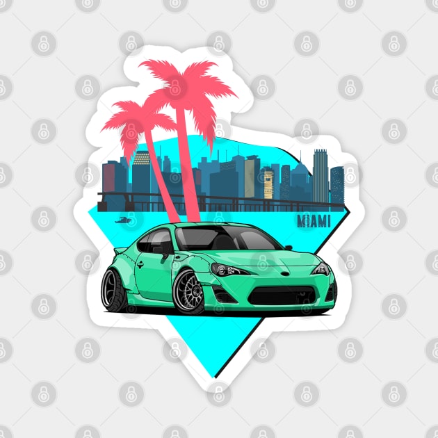 Tropical JDM Tuning & Drift Car GT 86 Fan Magnet by Automotive Apparel & Accessoires