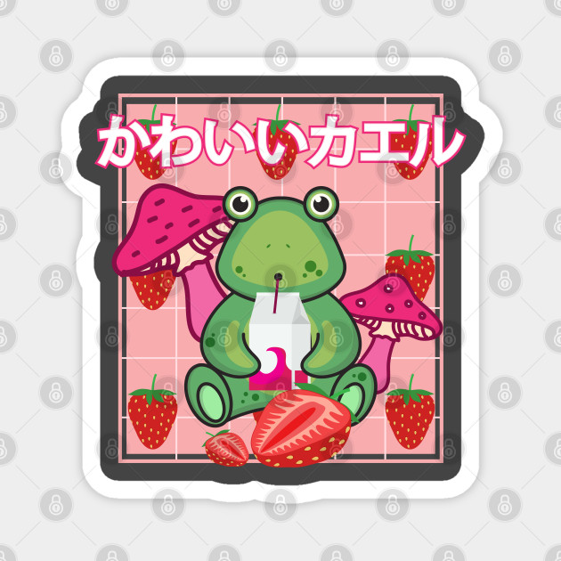 Strawberry Frog Pastel Kawaii Cottagecore Aesthetic T-shirt