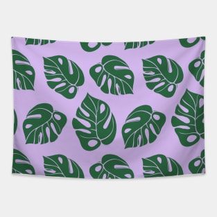 Tropical pattern with monstera leaves Tapestry