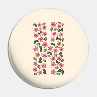 Floral Monogram Letter H Pin