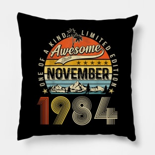 Awesome Since November 1984 Vintage 39th Birthday Pillow