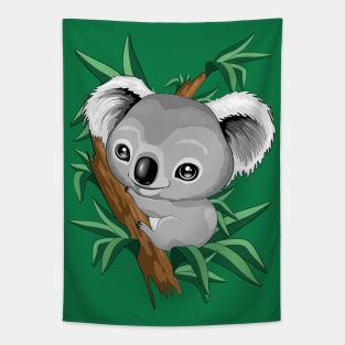 Koala Baby on Eucalypt Branch Tapestry